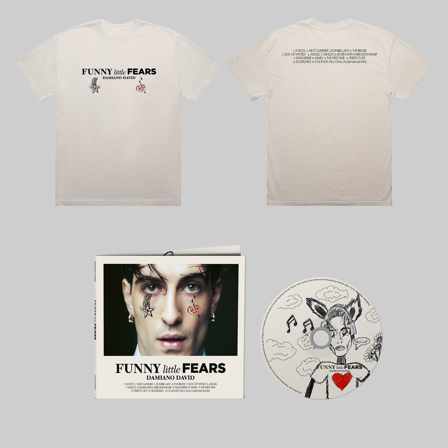 FUNNY little FEARS tee + CD Fan Pack
